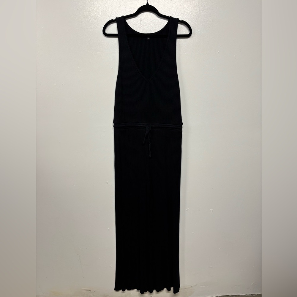 Beyond Yoga Black Jetsetter Ribbed Jumpsuit Size Medium - Picture 2 of 8